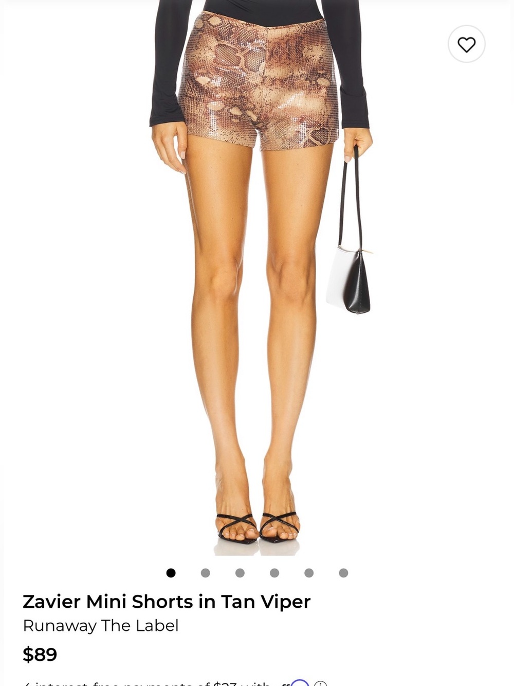 Zavier mini shorts in tan viper